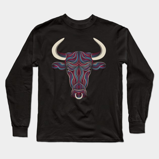 Patrick Seymour • Bull Long Sleeve T-Shirt by PatrickSeymour